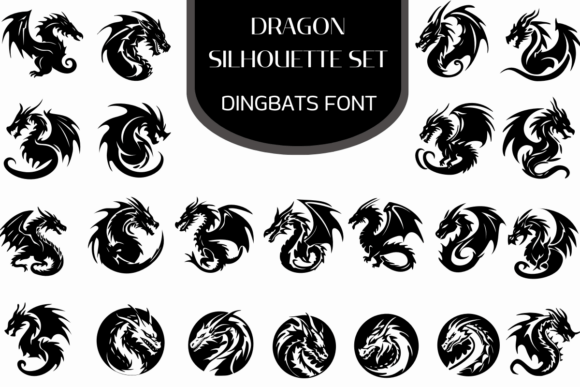 Dragon Silhouette Set Font