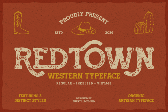 Redtown Font: Bold Western Style