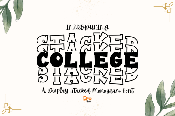 Stacked College Monogram Font for Business