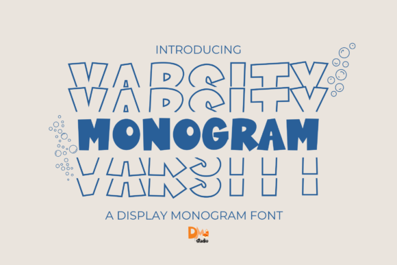 Varsity Monogram Stacked Font